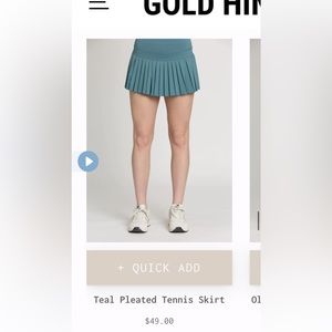 Gold hinge tennis skirt!